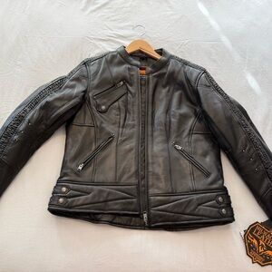 Women's Milwaukee Leather Black Phoenix Premium Leather Motorcycle Jacket